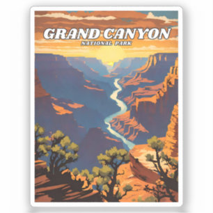 Sticker Parc national du Grand Canyon illustration rétro