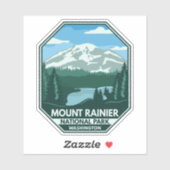 Sticker Parc national du Mont-Rainier Emblem rétro minimal (Feuille)