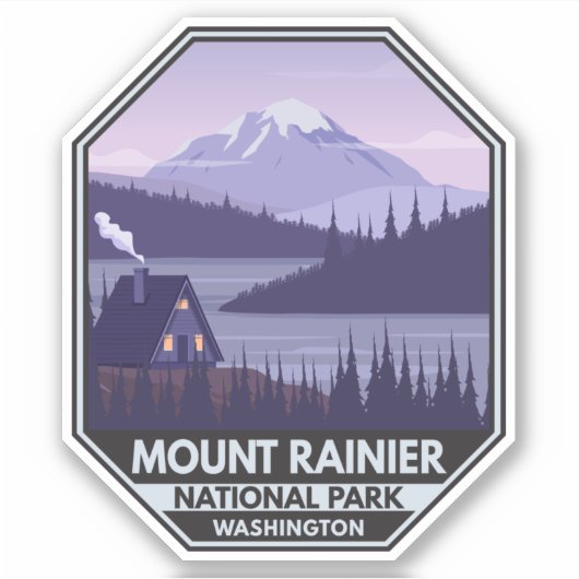 Sticker Parc national du Mont Rainier Washington Cabine Re (Devant)