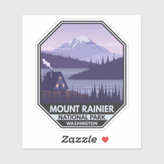Sticker Parc national du Mont Rainier Washington Cabine Re (Feuille)
