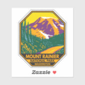 Sticker Parc national du Mont Rainier Washington Retro (Feuille)