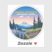 Sticker Parc national du Mont Rainier Washington Retro (Feuille)
