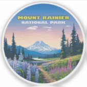 Sticker Parc national du Mont Rainier Washington Retro (Devant)