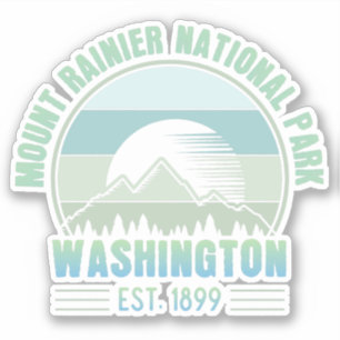 Sticker Parc national du Mont Rainier Washington USA Retro