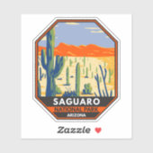 Sticker Parc national du Saguaro Arizona Giant Cactus Vint (Feuille)
