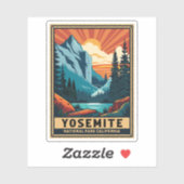 Sticker Parc national du Yosemite Retro Californie (Feuille)