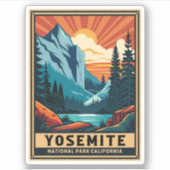 Sticker Parc national du Yosemite Retro Californie (Devant)
