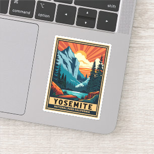 Sticker Parc national du Yosemite Retro Californie