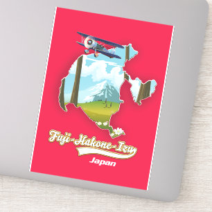 Sticker parc national fuji hakone izu, carte japonaise