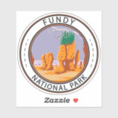 Sticker Parc national Fundy Canada Tourisme Vintage (Feuille)