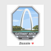 Sticker Parc national Gateway Arch Missouri (Feuille)