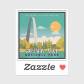 Sticker Parc national Gateway Arch - Missouri Saint Louis (Feuille)
