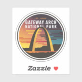 Sticker Parc national Gateway Arch St. Louis Abstrait (Feuille)