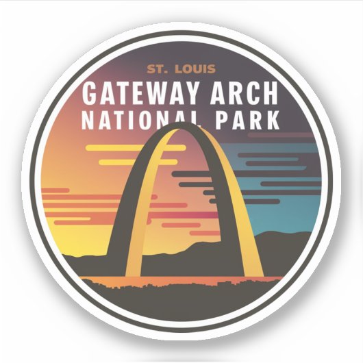 Sticker Parc national Gateway Arch St. Louis Abstrait (Devant)