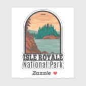 Sticker Parc national Isle Royale Michigan Vintage (Feuille)