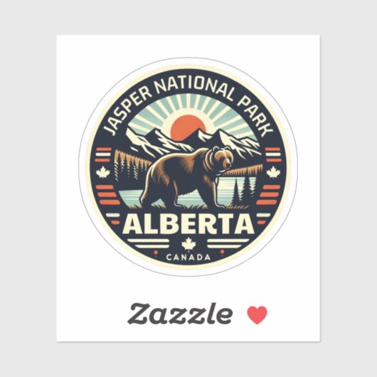 Sticker Parc national Jasper Alberta Canada cadeaux (Feuille)
