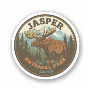 Sticker Parc national Jasper, aventure dans les montagnes