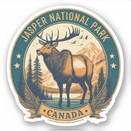 Sticker Parc national Jasper Canada Réserves (Devant)
