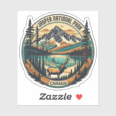 Sticker Parc national Jasper Canada Réserves (Feuille)