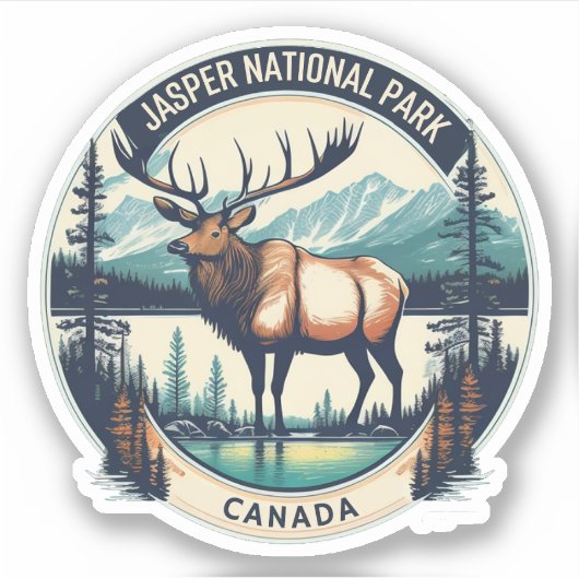 Sticker Parc national Jasper Canada Réserves (Devant)