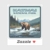 Sticker Parc national Katmai Alaska Bear Brooks (Feuille)