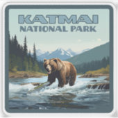 Sticker Parc national Katmai Alaska Bear Brooks (Devant)