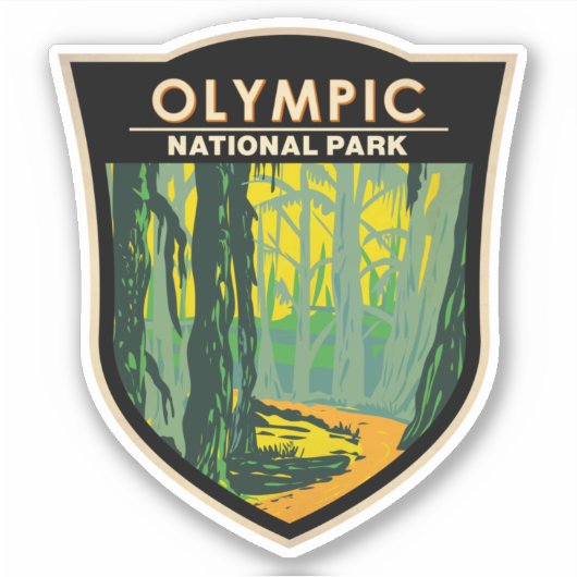 Sticker Parc national olympique Hoh Rainforest Badge (Devant)