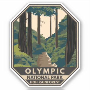 Sticker Parc national olympique Hoh Rainforest Vintage