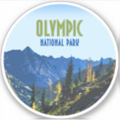 Sticker Parc national olympique Washington State Vintage (Devant)