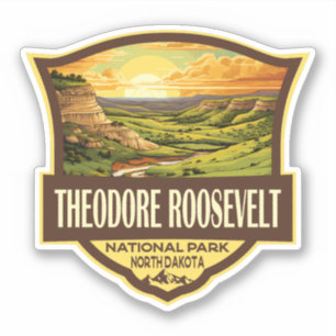 Sticker Parc national Theodore Roosevelt Illustration Art