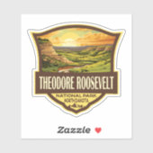 Sticker Parc national Theodore Roosevelt Illustration Art (Feuille)