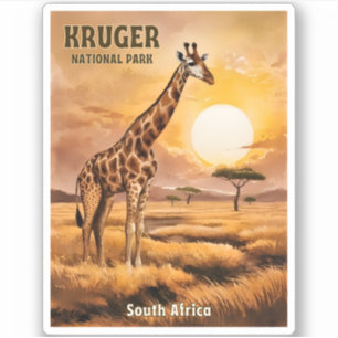 Sticker Parc national Vintage voyage Kruger Afrique du Sud