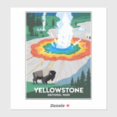 Sticker Parc national Vivid Yellowstone (Feuille)
