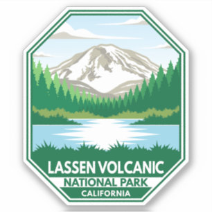 Sticker Parc national volcanique de Lassen Emblem rétro mi