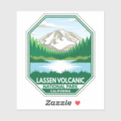 Sticker Parc national volcanique de Lassen Emblem rétro mi (Feuille)