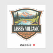Sticker Parc national volcanique de Lassen Illustration Vo (Feuille)