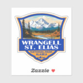 Sticker Parc national Wrangell St. Elias Illustration (Feuille)
