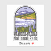 Sticker Parc national Wrangell St Elias Nizina Lake Retro (Feuille)
