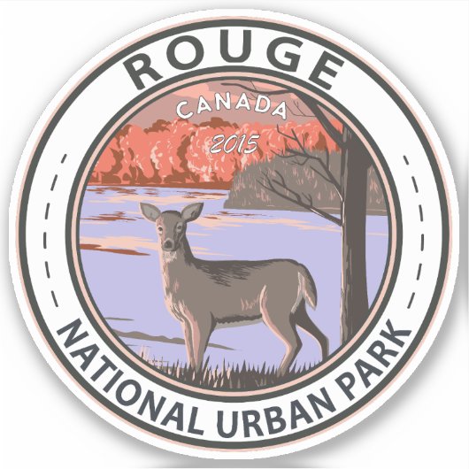 Sticker Parc urbain national de Rouge Canada VoyVintage (Devant)