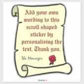 Sticker Parchemin de défilement avec texte de style ancien (Feuille)