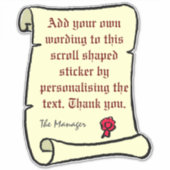 Sticker Parchemin de défilement avec texte de style ancien (Devant)