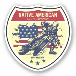 Sticker Parcours panoramique amérindien en moto