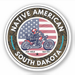 Sticker Parcours panoramique amérindien en moto
