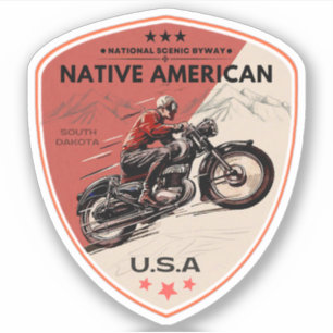 Sticker Parcours panoramique amérindien en moto
