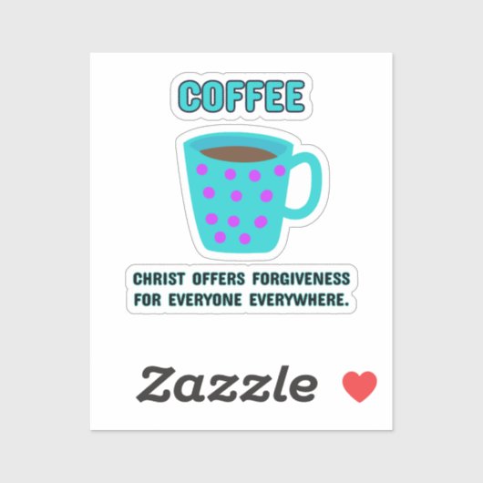 Sticker Pardon chrétien du café (Feuille)