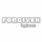 Sticker Pardonné Par Jésus Citation Blanc Personnalisé Vin (Devant)