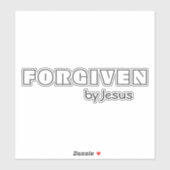 Sticker Pardonné Par Jésus Citation Blanc Personnalisé Vin (Feuille)