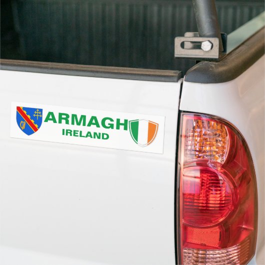 Sticker pare-chocs Armagh Ireland Crest et Irish F (Sur camion)