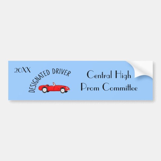 Sticker pare-chocs bleu de pilote désigné (Devant)