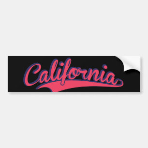 sticker pare-chocs de Californie rose sur noir